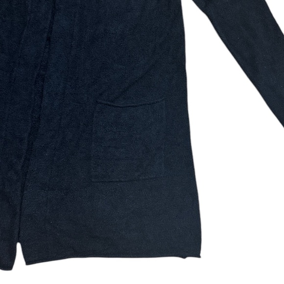 Barefoot Dreams Black Cozy Light Open Front Cardigan - Picture 5 of 9